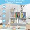 Costway 5-Cubby Kids Toy Storage Organizer Wooden Bookshelf Display Cabinet Natural/White